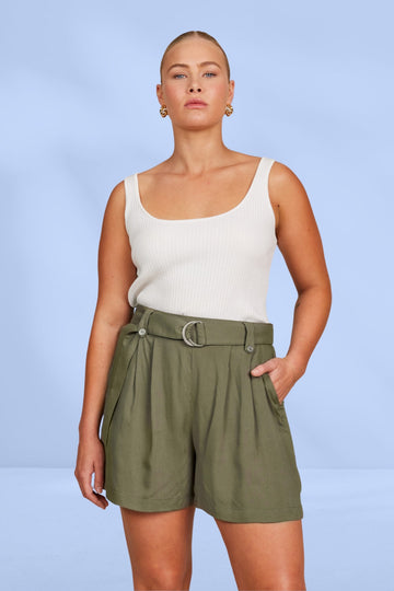 Isle of Mine Esme Shorts Olive From BoxHill