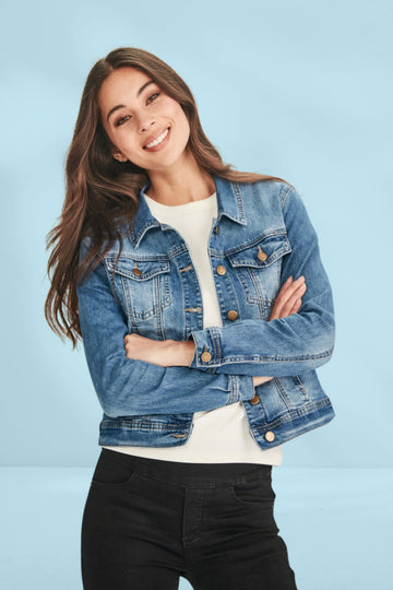 Junkfood Dixie Stretch Denim Jacket Mid Blue From BoxHill