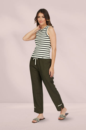 Knewe Checker Pants Khaki Ecru From BoxHill