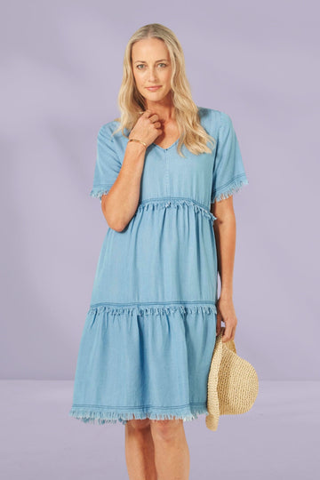 Lemon Tree Beatrice Dress Chambray From BoxHill