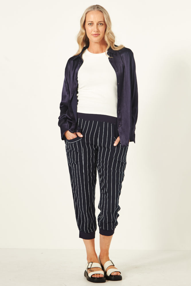 Lemon Tree Harem Pants Navy Stripe From BoxHill