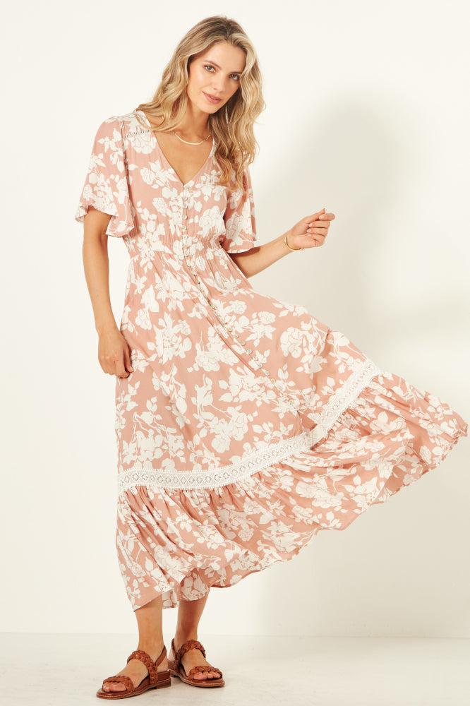 Lemon Tree Jolander Dress Nude Floral From BoxHill