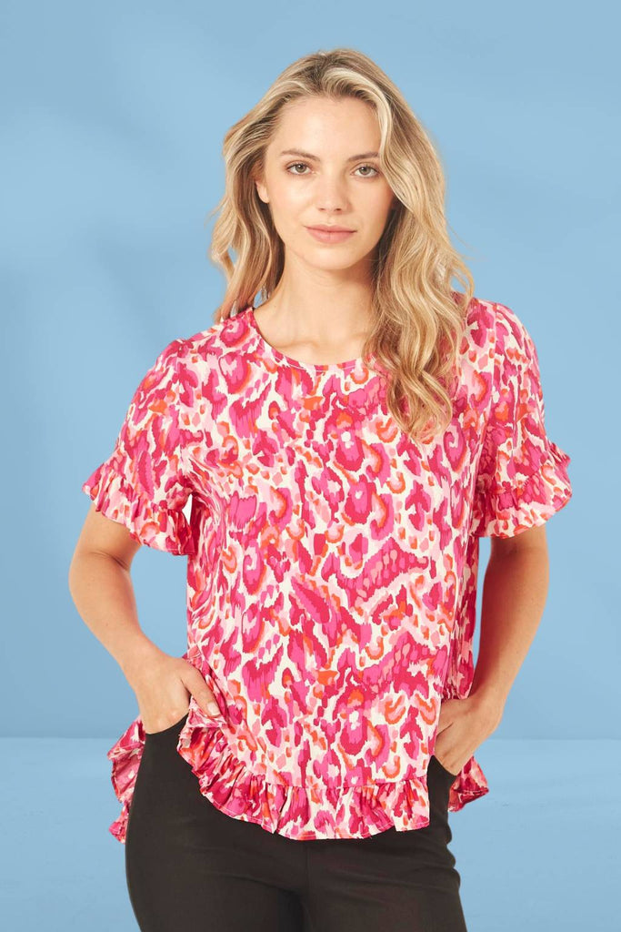 PRE-ORDER Lemon Tree Madelaine Top Berry Print From BoxHill