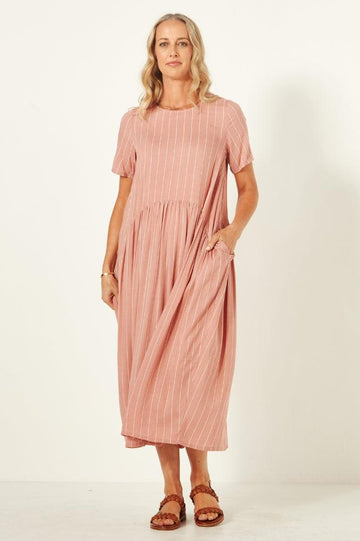 PRE-ORDER Lemon Tree Monroe Dress Nude Stripe From BoxHill