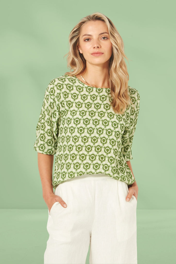 PRE-ORDER Lemon Tree Sybil Top Green From BoxHill