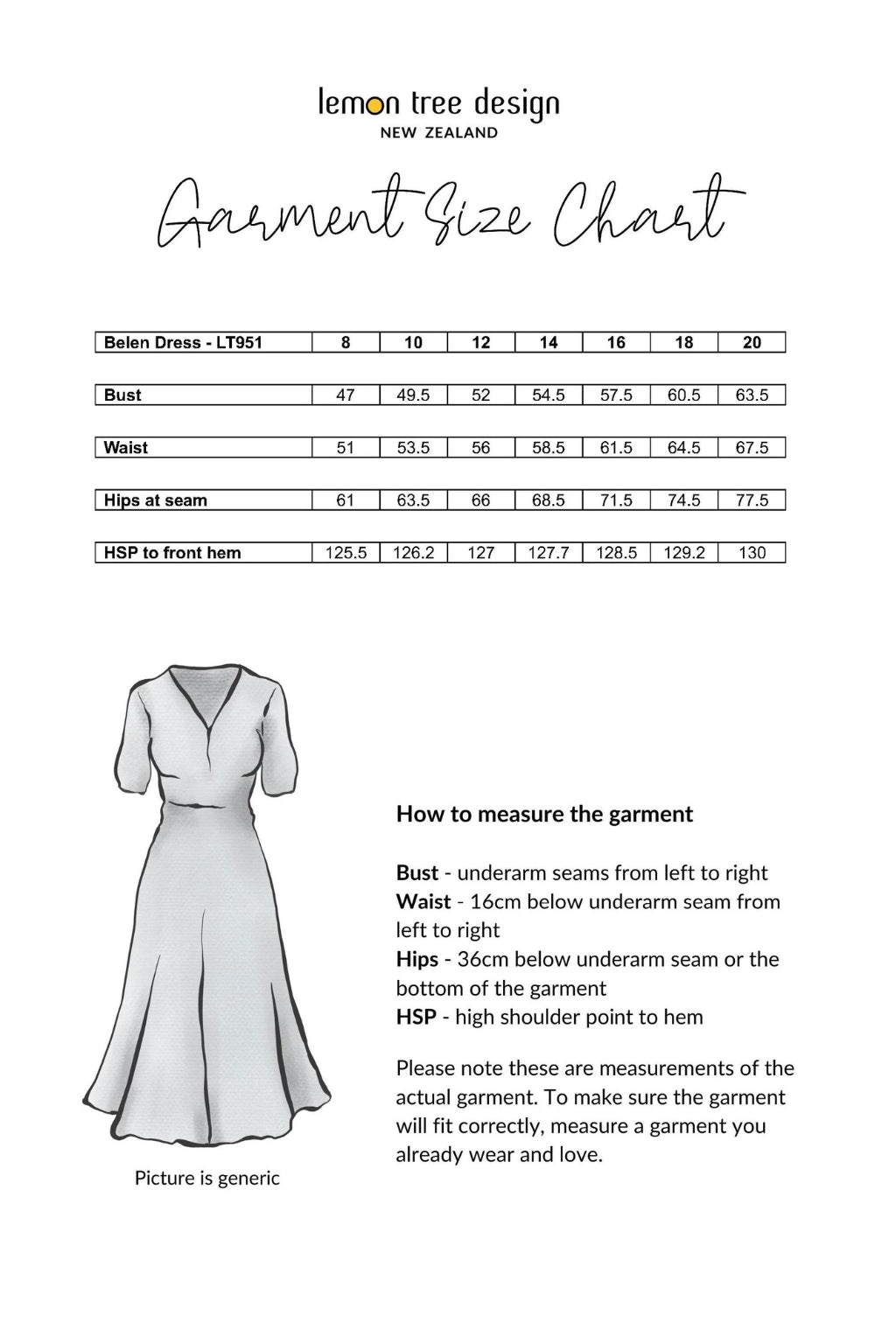 Size Chart for