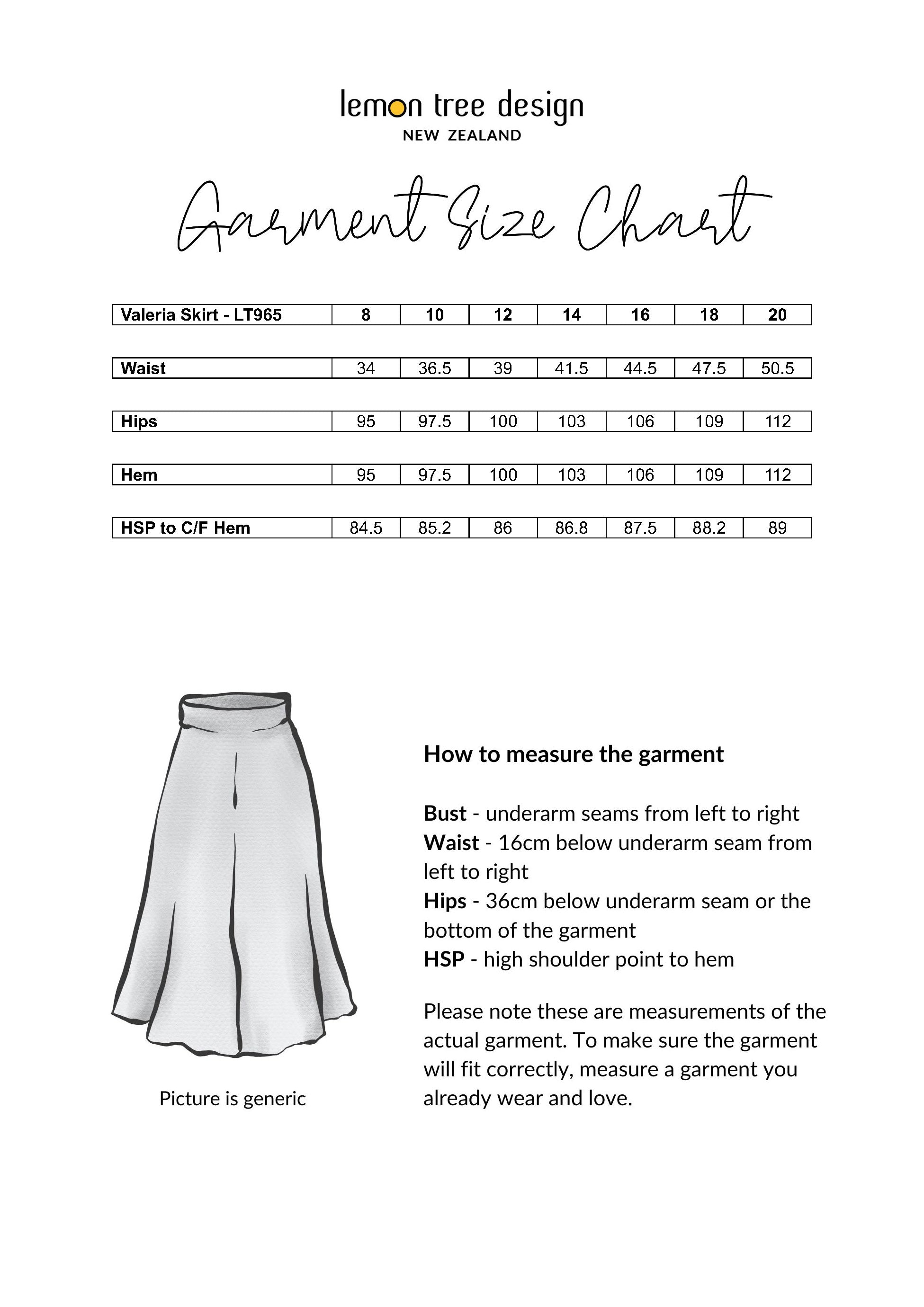 Size Chart for