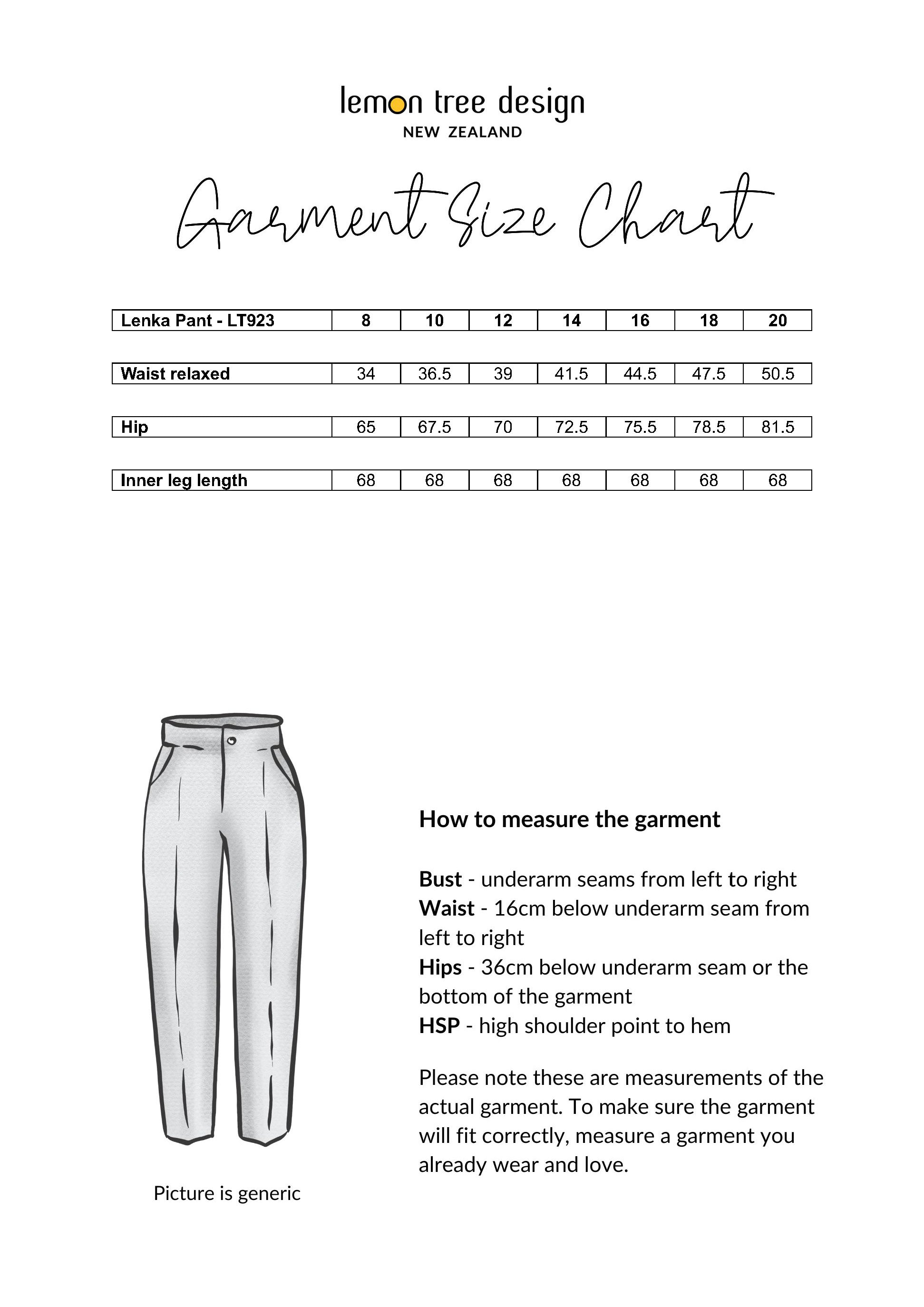 Size Chart for