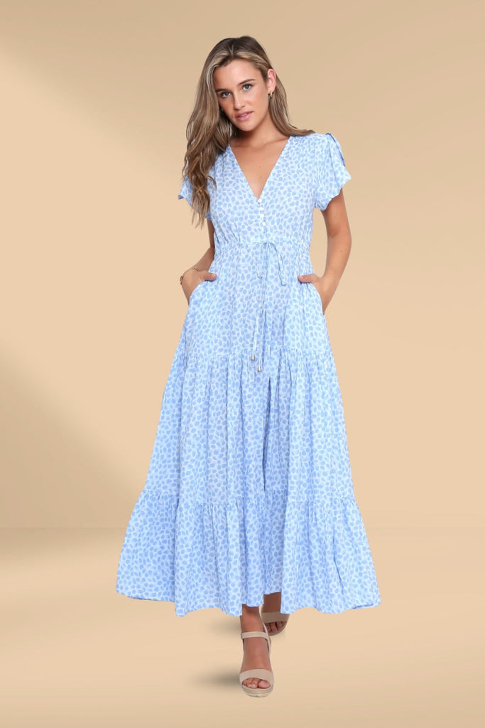 Leoni Florence Dress Blue Print From BoxHill