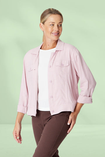 Luna Sky Linen Jacket Blush From BoxHill