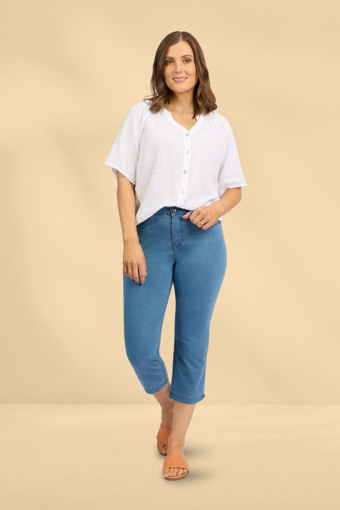 Macjays Ryder Crop Pants Chambray From BoxHill