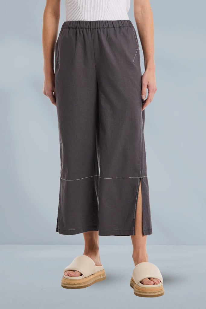 Marco Polo 3/4 Split Hem Pants Charcoal From BoxHill