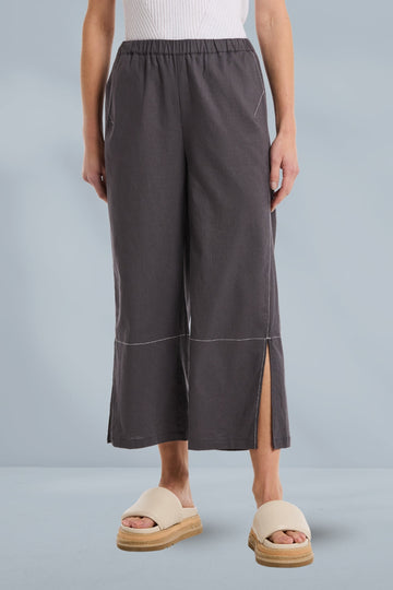 Marco Polo 3/4 Split Hem Pants Charcoal From BoxHill