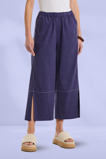 Marco Polo 3/4 Split Hem Pants French Blue From BoxHill