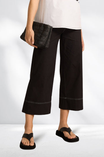 Marco Polo 3/4 Wide Leg Pants Black From BoxHill