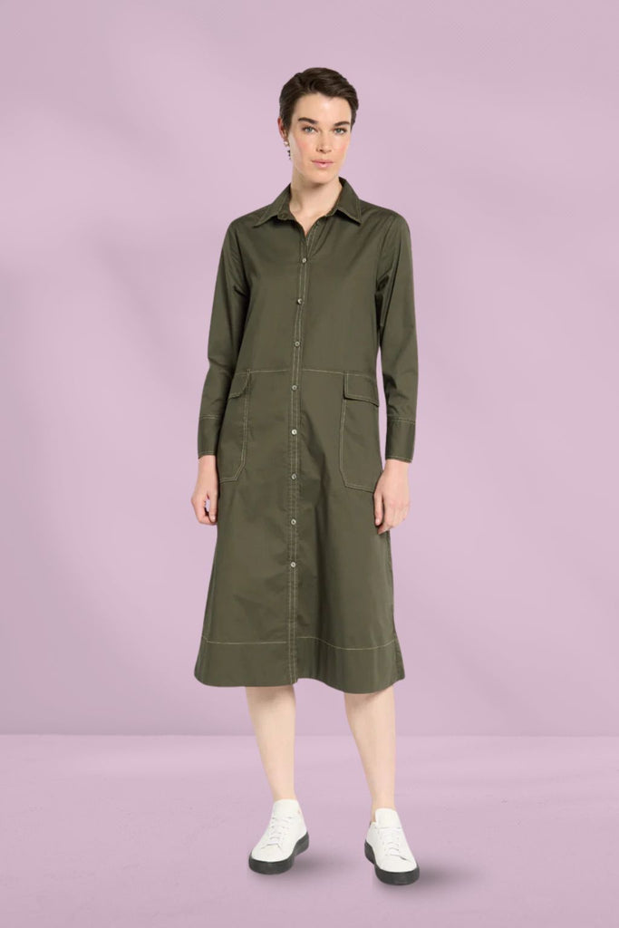 Marco Polo Essential Poplin Dress Khaki From BoxHill