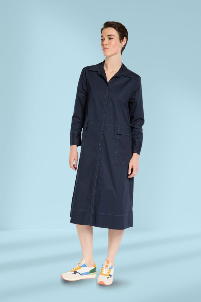 Marco Polo Essential Poplin Dress Navy From BoxHill