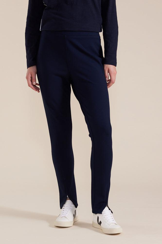 Marco Polo Full Length Zipper Ponte Leggings French Navy From BoxHill