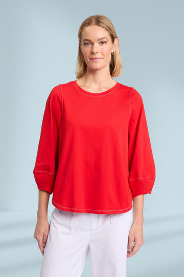 Marco Polo Lantern Sleeve Tee Poppy From BoxHill