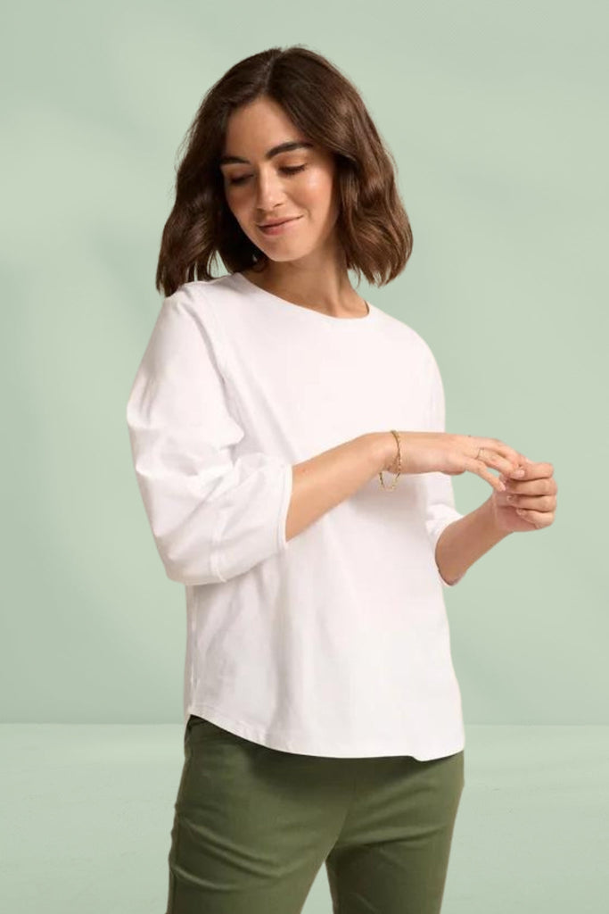 Marco Polo Lantern Sleeve Tee White From BoxHill