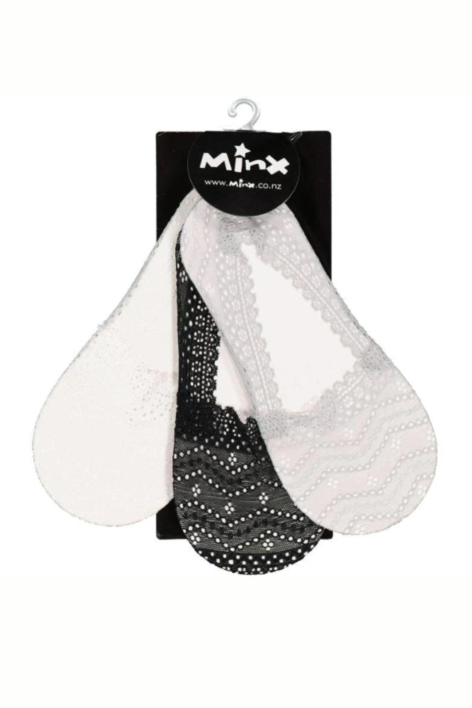 Minx Three Pack Dainty Sockette Black White Grey From BoxHill