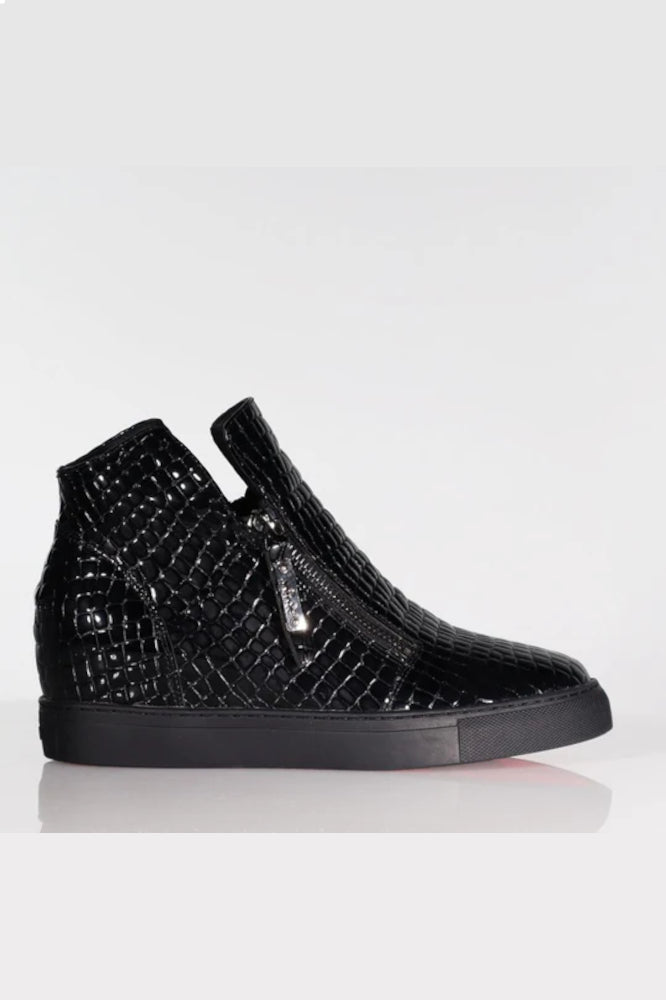 Minx Willott Boots Black Croc Emboss Black Sole From BoxHill