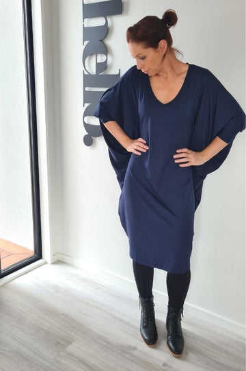 PRE-ORDER PQ Collection Long Sleeve Miracle Dress Navy From BoxHill