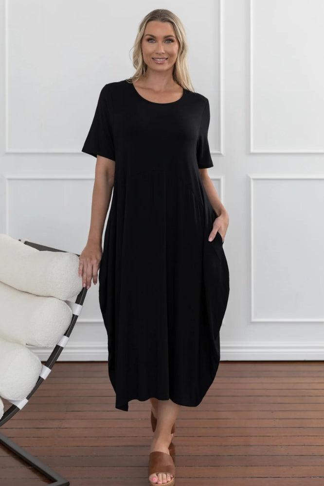 PRE-ORDER PQ Collection Short Sleeve Soho Dress Black From BoxHill