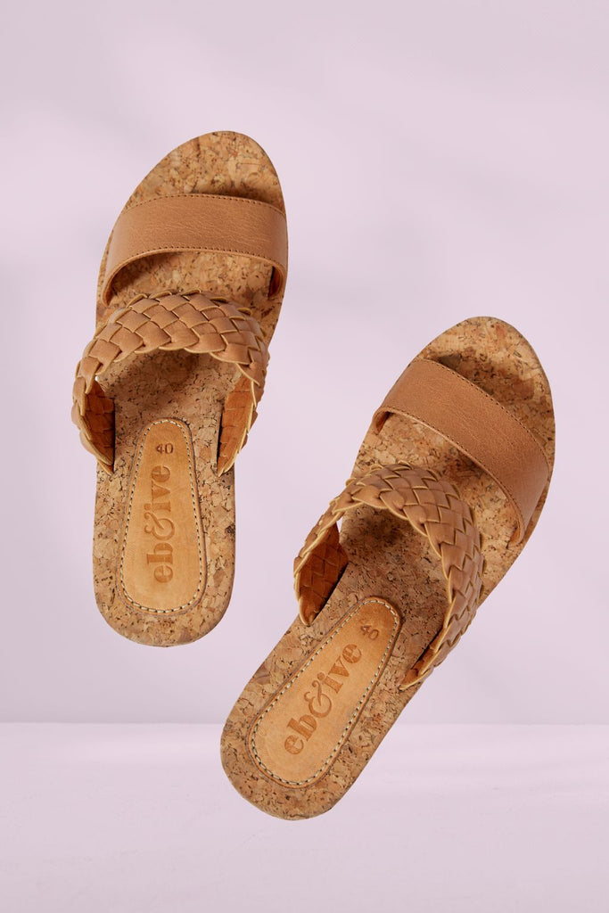 Eb and Ive Utopia Wedge Sandals Tan From BoxHill