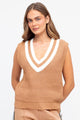 PRE-ORDER Ebby and I V Neck Knit Vest Beige From BoxHill
