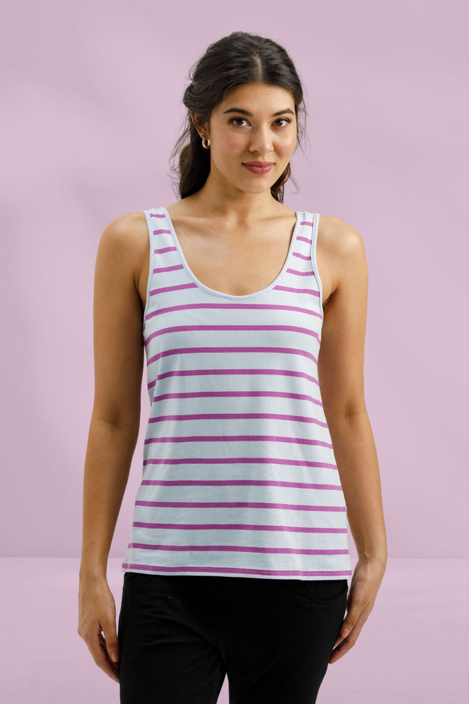 PRE-ORDER Homelee Heather Singlet Orchid Stripe From BoxHill