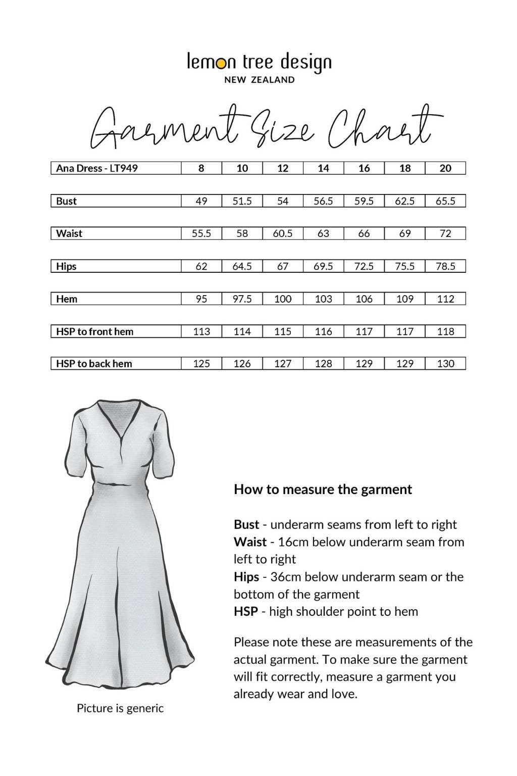 Size Chart for