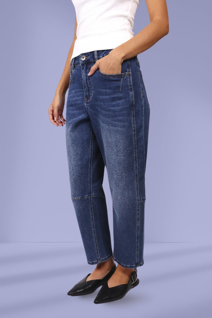 PRE-ORDER Monaco Toni Barrel Jeans Blue From BoxHill