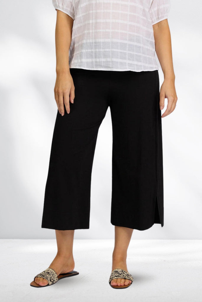 Paris Collection by Vassalli Paris Wide Leg Crop Pants Black From BoxHill