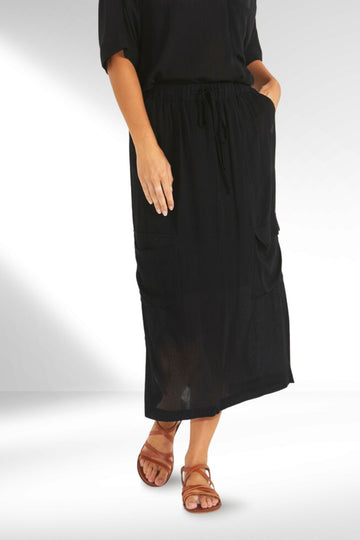 Sass Raya Cargo Skirt Black From BoxHill