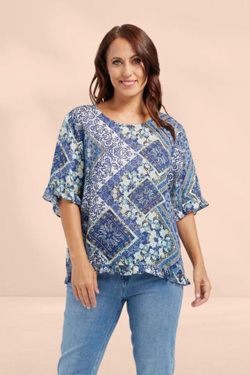 Seduce Dorothy Top Blue Patio From BoxHill