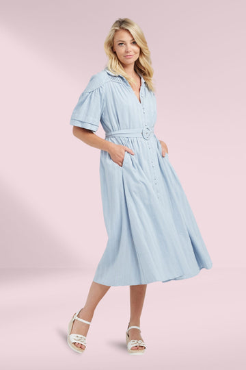 Seduce Jamie Dress Pastel Blue From BoxHill