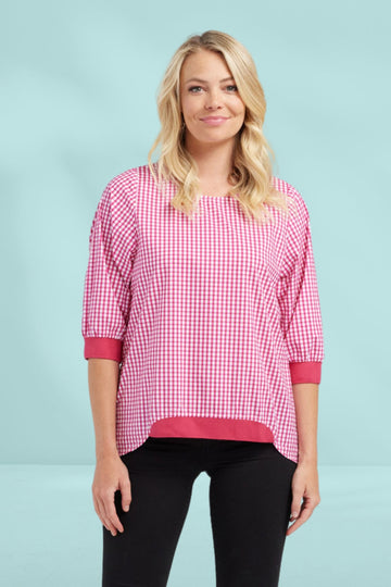 Seduce Taylor Top Pink Check From BoxHill