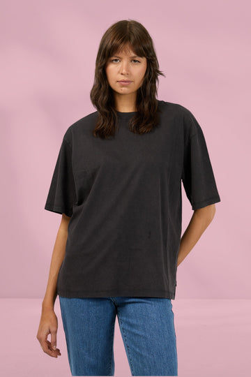 Silent Theory Basic Oversized Tee Washed Black From BoxHill