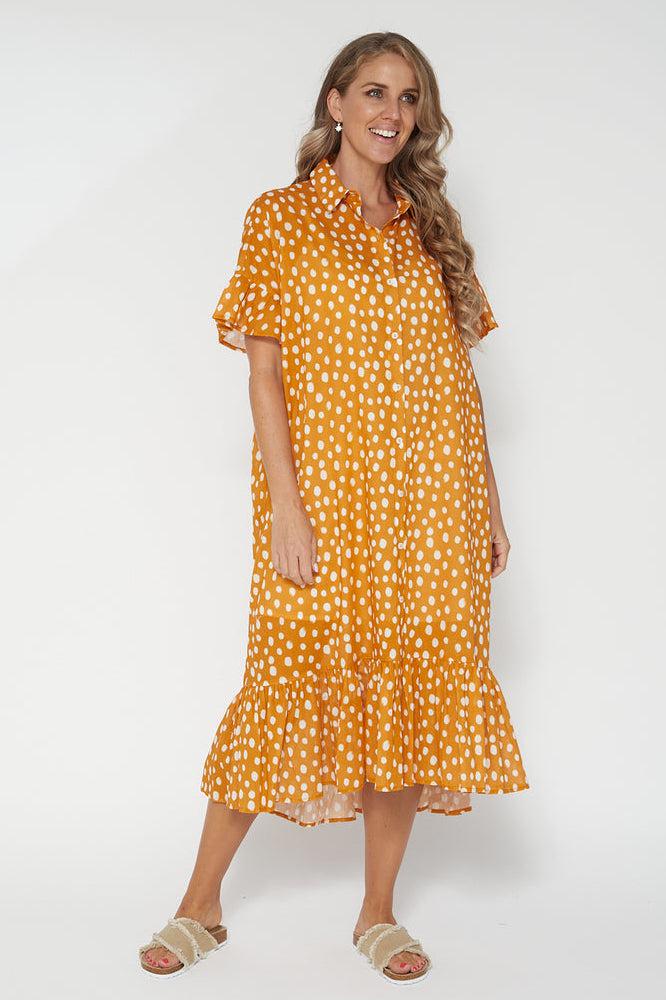 Stella + Gemma Magnolia Dress Peach Spot From BoxHill