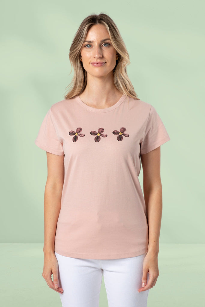 Stella and Gemma Antique Hydrangeas Floral T-Shirt Rose From BoxHill