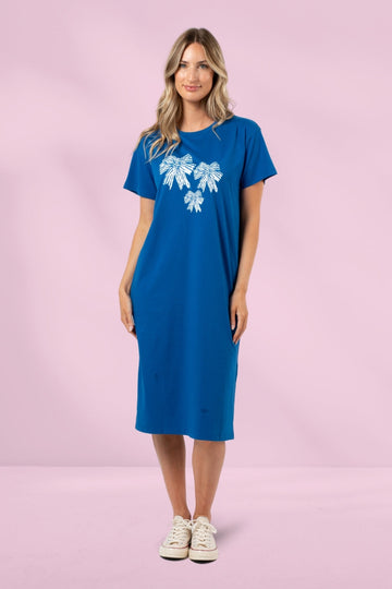 Stella and Gemma Bowtiful Blue Maxie T-Shirt Dress Deep Blue From BoxHill