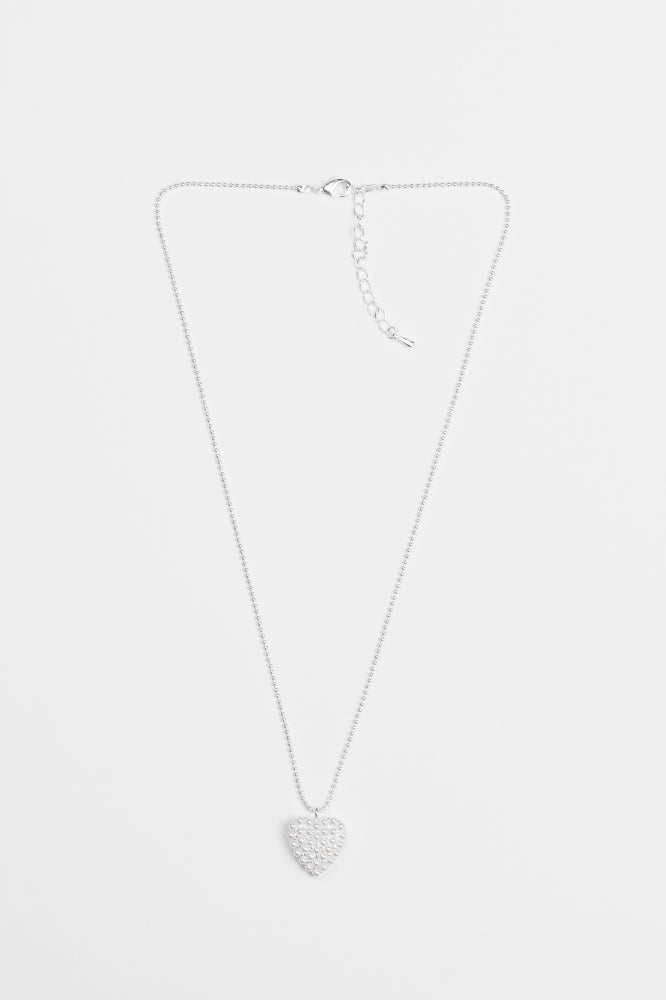 Stella and Gemma Chain With Heart Pearls Necklace Silver From BoxHill