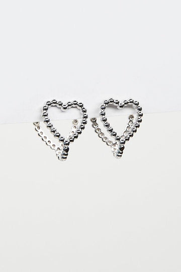 Stella and Gemma Earrings Claw Heart Silver One Size Silver From BoxHill