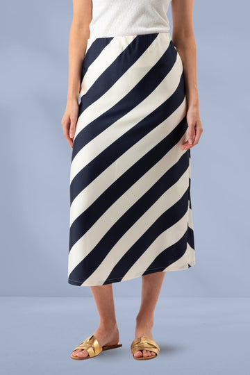 Stella and Gemma Erin Skirt Navy and White Stripe From BoxHill