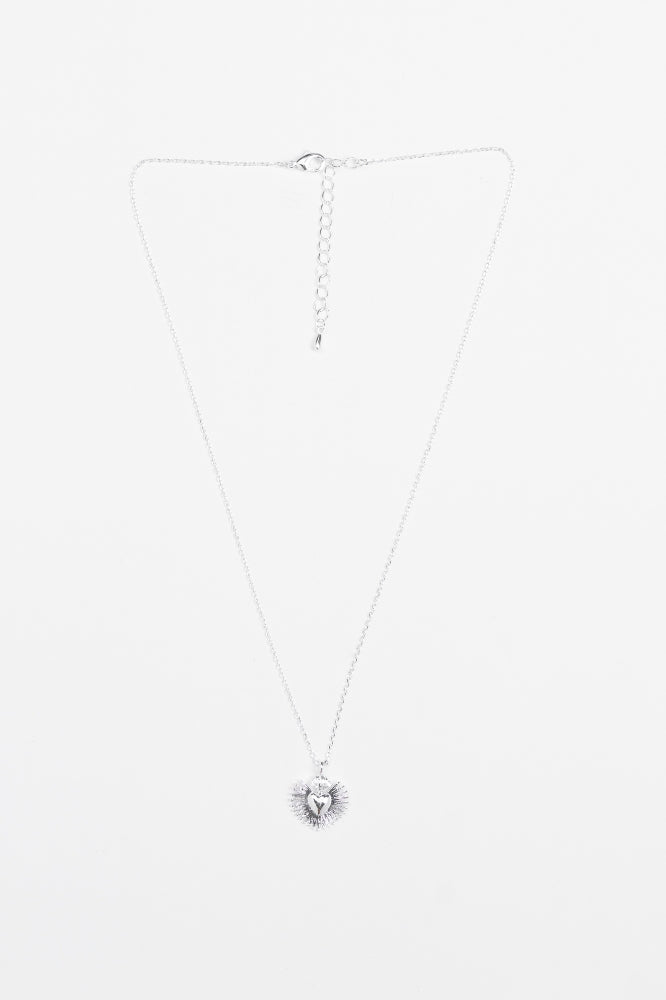 Stella and Gemma Heart And Crown Sunshine Necklace Silver From BoxHill