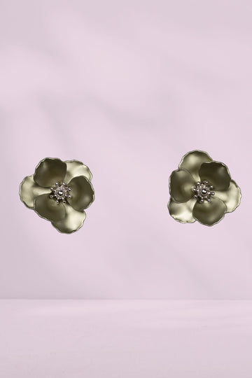 Stella and Gemma Mini Flower Earrings Olive From BoxHill