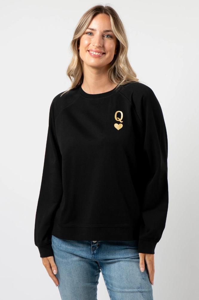 Stella and Gemma Queen of Hearts Everyday Sweater Black From BoxHill