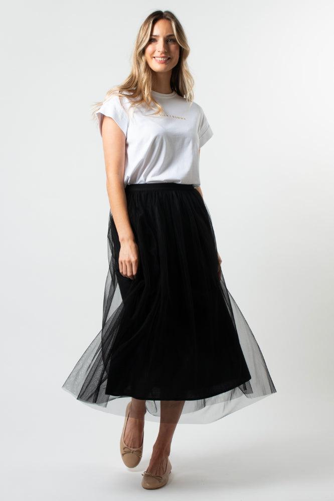 Stella and Gemma Tully Skirt Black From BoxHill