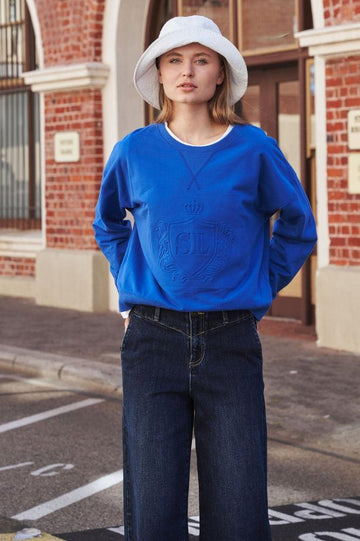 Style Laundry Logo Embossed Sweater Cobalt From BoxHill